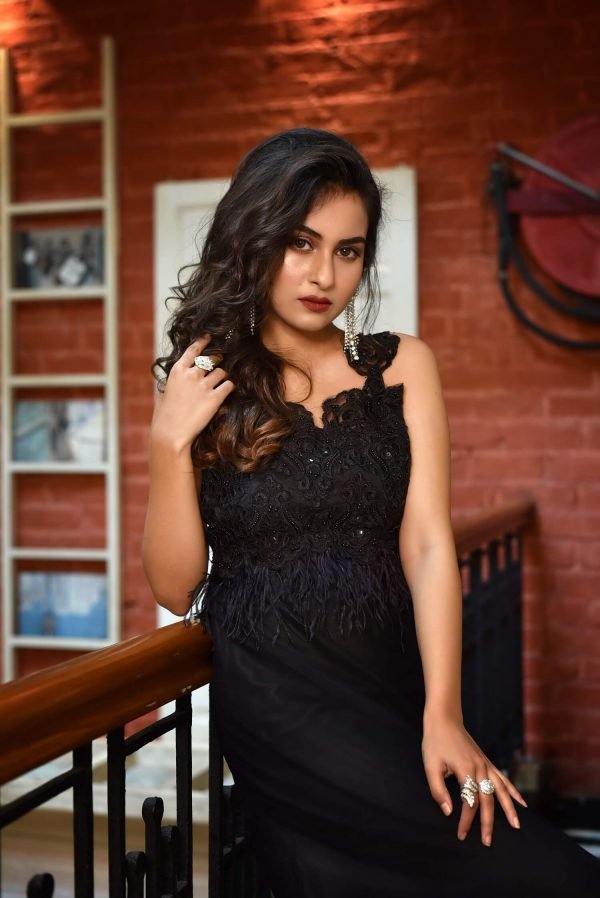 black lace gown